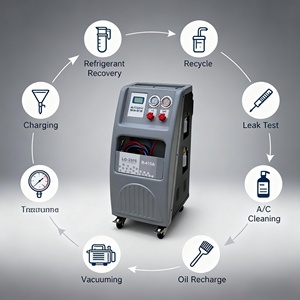 Machine de récupération et de <span class=keywords><strong>recharge</strong></span> automatique de réfrigérant AC LG-300s R134a <span class=keywords><strong>R134</strong></span> 1234YF Séparation Régénération Entretien automobile Réservoir de 12L - Product Image 1
