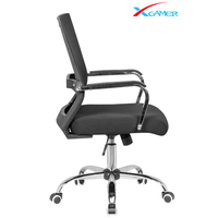 Chaise de bureau exécutive moderne noire en tissu maillé, ergonomique, réglable, avec mécanisme papillon, roulettes en PU, support lombaire, pour bureau à domicile