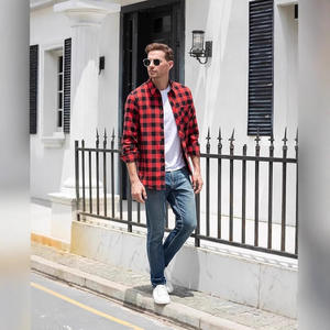 Para <span class=keywords><strong>Amazon</strong></span>, camisa de franela informal de <span class=keywords><strong>manga</strong></span> <span class=keywords><strong>larga</strong></span> para <span class=keywords><strong>hombre</strong></span>, a cuadros cepillados, superventas, estilo transfronterizo, cierre de un solo pecho para - Product Image 4