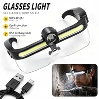 Lampe frontale rechargeable 800 mAh 300 lm COB LED 90 °   Lampe de travail réglable à double source lumineuse avec 5 modes d'éclairage