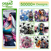 Autocollants de transfert Osmo double face 20oz imperméables anti-UV pour gobelets, motif Tatoo Girl pour gobelets en plastique Libbey