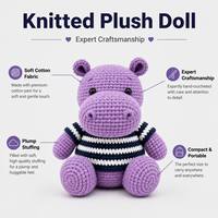 Jouets en crochet tricotés, animaux artisanaux en peluche, poupées animales en tissu tricoté personnalisées, jouets en peluche doux en coton faits à la main
