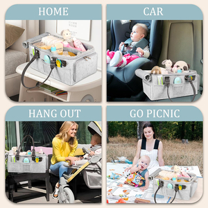 OEM Trung Quốc Bán Buôn Cảm Thấy Bé Tã <span class=keywords><strong>Caddy</strong></span> Tổ Chức Túi Lớn Vườn Ươm Lưu Trữ Giỏ <span class=keywords><strong>Bin</strong></span> Với PU Dây Đeo Và Zip Bìa - Product Image 6