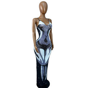 Novance Y5684 Nero Abiti <span class=keywords><strong>da</strong></span> Sera Lussuosi <span class=keywords><strong>a</strong></span> <span class=keywords><strong>Righe</strong></span>, Vestiti Lunghi Eleganti <span class=keywords><strong>da</strong></span> Donna per Matrimoni, Ropa De Mujer - Product Image 4