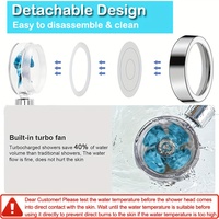 360 degrés rotatif portable ABS salle de bain pommeau de douche haute pression Turbo ventilateur tête de pulvérisation d'eau petite puissance filtrée boîte à main