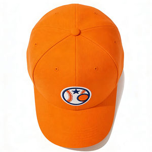 Gorra de Béisbol Naranja de 6 Paneles con Bordado de Estrella - Gorra Ajustable con Cierre a Presión para Golf, Senderismo y Running - Product Image 3