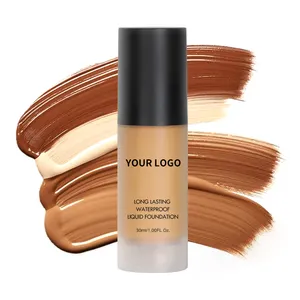 Fond de teint liquide pour le visage en vrac personnalisé, vegan, imperméable, couvrant à 100%, 69 couleurs, marque privée, pour peaux noires - Product Image 1
