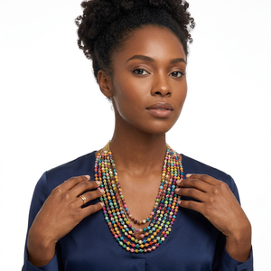 Collar de Cuentas Multicolor de Varias Capas Barode, Joyería para Mujer, Estilo Tribal, Pieza de Moda, Hecho a Mano - Product Image 2