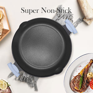 Poêle à frire multifonctionnelle personnalisable en aluminium moulé, grande taille <span class=keywords><strong>32</strong></span> <span class=keywords><strong>cm</strong></span>, revêtement antiadhésif - Product Image 5