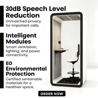 Cabine Acoustique Modulaire Portable Moderne pour Enregistrement Vocal et Bureau, Idéale pour Hôtels et Bureaux