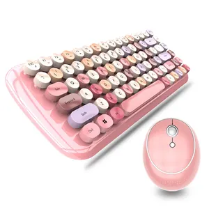 OEM yeni varış kaliteli pembe tam boy bilgisayar PC Laptop için kablosuz klavye Mouse seti Combo kızlar için