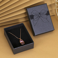 Boîte à bijoux de luxe en papier avec nœud papillon pour pendentifs, emballage pour bijoux et boucles d'oreilles, boîte de rangement pour colliers