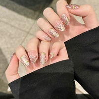 Diseño #22 #25 #29 alta calidad hecho a mano 10 Uds Prensa en uñas lujo pintura a mano flor Acrílico grueso uñas artificiales conjunto