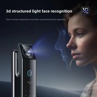 Cerradura Inteligente con Reconocimiento Facial 3D, Control por Aplicación, Huella Dactilar Totalmente Automática, Antirrobo, Monitoreo Visual de Puerta con Ojo de Gato