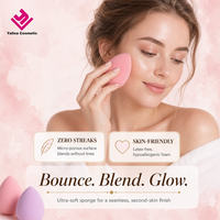 Spons Kecantikan Bebas Lateks untuk Makeup, Blender Telur Lembut untuk Foundation Cair, Dapat Digunakan Basah dan Kering, Logo, Warna, dan Kemasan Dapat Disesuaikan, OEM