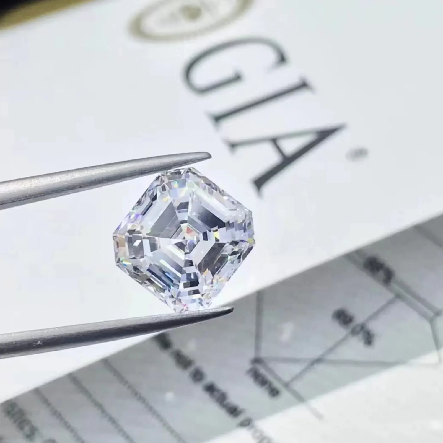 Factory Custom Lab Made Kultivierte Diamant-Ohr stecker im Asscher-Schliff VVS1 1 Karat HPHT Synthetic Polished Lab Grown Created Diamonds