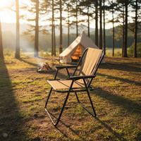 Chaise de camping et de plage pliable en métal léger pour l'extérieur, design moderne portable avec 10 ressorts