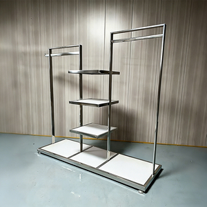 Sistema Completo de Exhibición de Ropa con Doble Barra para Prendas, Estantes Centrales para Joyería/Bolsos, Base para Exhibición de Zapatos, Accesorios para Tiendas - Product Image 3