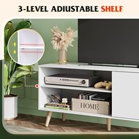 Unterhaltungszentrum mit Schiebetür, verstellbarem Regal und Holzbeinen für das Wohnzimmer