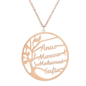 <span class=keywords><strong>Collier</strong></span> personnalisé avec <span class=keywords><strong>arbre</strong></span> <span class=keywords><strong>de</strong></span> <span class=keywords><strong>vie</strong></span> 1 à 6 noms, bijou en acier inoxydable, cadeau <span class=keywords><strong>de</strong></span> noël - Product Image 6