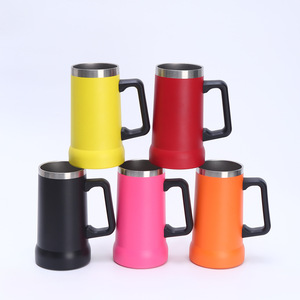 Double-walled Stainless Steel Insulated <b>Mug</b> 24oz Handle <b>Large</b> Drinking Size German Beer <b>Mug</b> Office <b>Mug</b> In Stock - Product Image 1