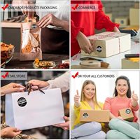 Rouleau d'adhésif noir « Merci » pour sceller les enveloppes, autocollant cadeau personnalisable, matériau adhésif décoratif pour mariage et bricolage