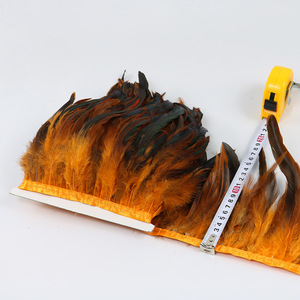 Garniture de frange de plumes de poulet en plumes de coq d'approvisionnement d'usine avec du ruban adhésif pour une couture et un artisanat faciles - Product Image 2