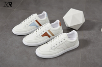 Chaussures de marche à bout rond pour femmes, chaussures de sport blanches décontractées de styliste, vente en gros