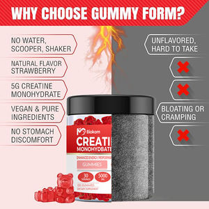 Venta al por mayor Etiqueta Privada <span class=keywords><strong>natural</strong></span> pre-entrenamiento crecimiento muscular 5000mg osos creatina monohidrato suplementos gomoso para mujeres y hombres - Product Image 5