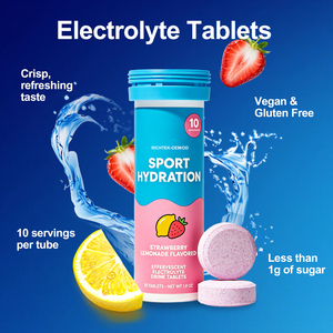 Comprimés d'électrolytes pour l'hydratation Richtek avec magnésium, calcium, potassium, <span class=keywords><strong>chlorure</strong></span> et sodium, sans gluten et végétaliens - Product Image 3