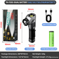 Linterna de Alta Potencia 30W Ultrabrillante de Aleación de Aluminio Multifunción con Succión Magnética, Luz Estroboscópica, Enfoque Fijo, Recargable de Larga Duración