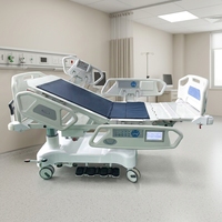 Lit d'hôpital hydraulique réglable avec télécommande et matelas pour usage en clinique et en salle de soins