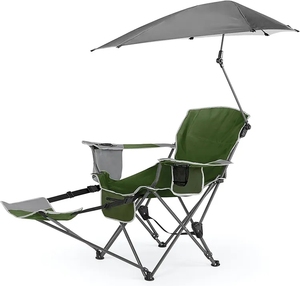 AIRKYE, nuevo estilo, silla de viaje para acampar, silla de playa reclinable plegable Brella deportiva de 3 <span class=keywords><strong>posiciones</strong></span> con paraguas extraíble y reposapiés - Product Image 3