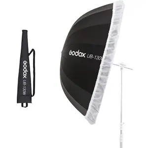 Godox UB-130W 51in 130cm 포물선 블랙 화이트 반사 우산 스튜디오 라이트 우산 블랙 실버 디퓨저 커버 천