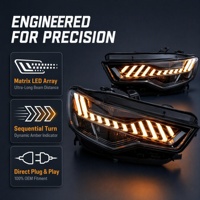 Phares LED 12V 6000K style RS6 pour Audi A6 C7 12-15, nouveau projecteur de feux de route/croisement, remplacement de lentilles, 1 paire Gauche et Droite, Meilleures ventes