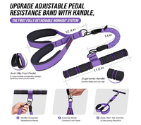 Banda de Resistencia Multifuncional Mejorada con Asa y 3 Tubos, Bandas de Resistencia Ajustables para Ejercicios de Abdominales y Pilates