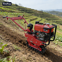 Mini Tractor de Servicio Pesado con Diseño de Orugas y Motor de Gasolina de Bajo Consumo para Labranza Rotativa y Excavación de Zanjas