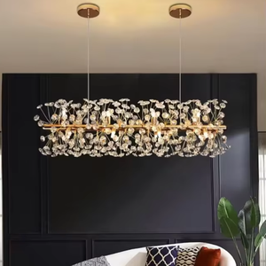 Lustre de plafond de luxe en cristal réglable en hauteur, chromé, pour salon, modèle Dandelion, en promotion - Product Image 3
