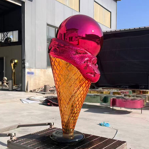 Ornamenti Decorativi per Gelaterie e Negozi di Bubble Tea all'Aperto, Sculture di Gelato in Fibra di Vetro, Statua in Resina Personalizzata Galvanizzata - Product Image 4