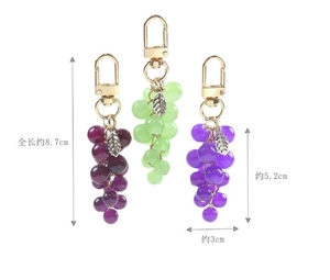 Crystal Glass Grape Fruit Keychain Decoration Women Bag Pendant Cute Ladies Key Chain Car <b>Keyring</b> Mini Handbags Backpacks <b>Charm</b> - Product Image 2