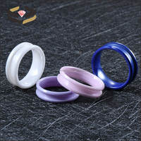 Bague de mariage en céramique violette à la mode bague en céramique vierge avec bague d'incrustation de bricolage cadeau de fiançailles 6mm 8mm