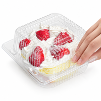 Boîte alimentaire carrée avec couvercle pour contenants à cupcakes transparents, boulangerie, traiteur, supermarché, plateau en plastique transparent