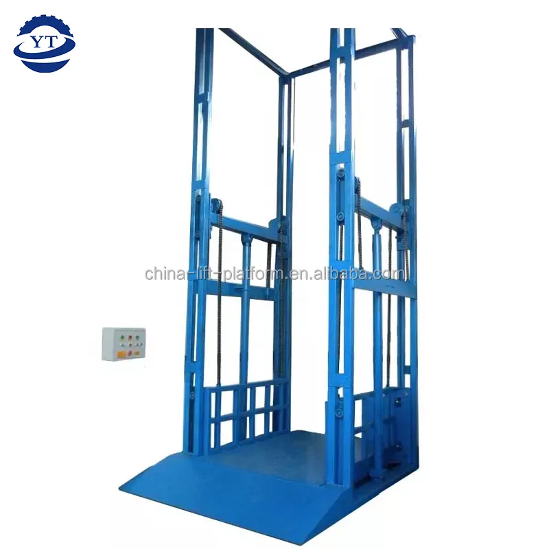 Elevador de carga de riel de guía vertical de almacén de gran venta elevador de mercancías elevador de carga