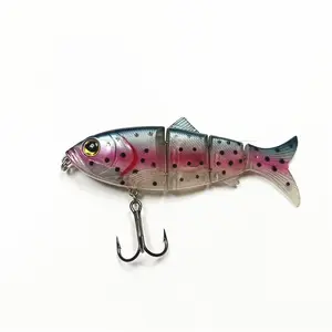 DW Hot Sale 115mm VMC Haken 4 Abschnitt Köder Segment Gelenk Swimbait 3D-Druck Hecht Lebensechte Angel köder Harter Köder