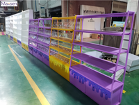 Étagères de présentation 3D personnalisées Maxsen, blanches, éclairées par LED, écologiques, robustes, conçues pour les boutiques de bonbons et de snacks