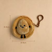 Porte-clés tendance en peluche pomme de terre 3D mignonne, mini porte-monnaie multifonctionnel, sac de rangement pour écouteurs, pendentif portable