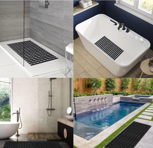 Alfombrillas de Baño Antifatiga con Diseño de Mosaico de Estilo Moderno, Alfombrillas de Ducha Minimalistas Hechas a Máquina - Product Image 5