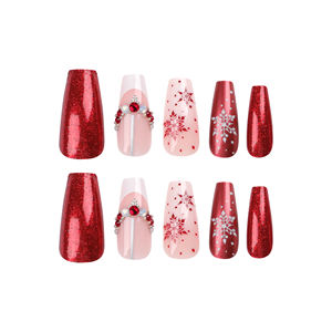 Faux Ongles de Noël Adhésifs Scotch pour Dessins d'Ongles, Ongles Artificiels Courts Ovals à Couverture Complète avec Motifs de Dessins Animés à Coller - Product Image 5