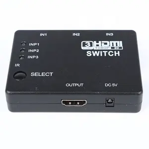 HD Switcher 3 in 1 out HD MI Switcher plastik 2.5 Gbps sinyal oranını destekler