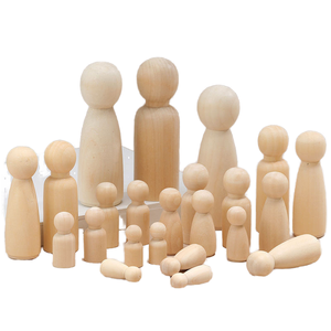 Factory Direct Mini Wisdom Play Set Polished Wood Peg Dolls Children's Educational Wooden Crafts Wall Signs & Boxes